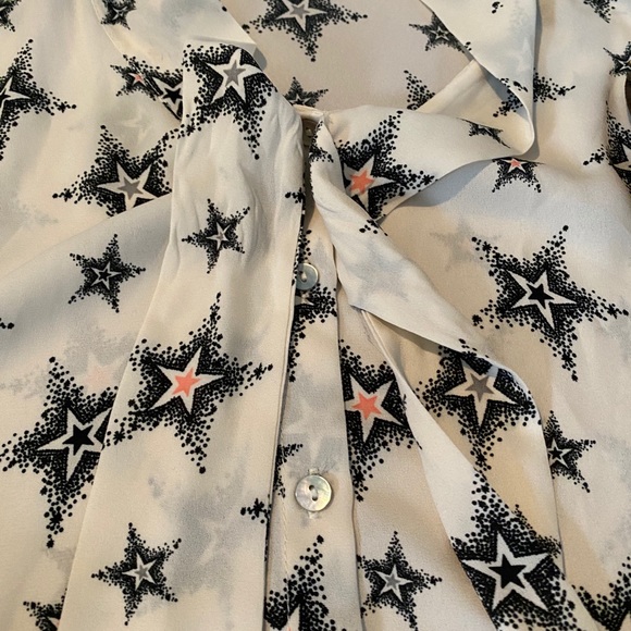 Zara Star top with bow black and white blouse - Picture 6 of 7